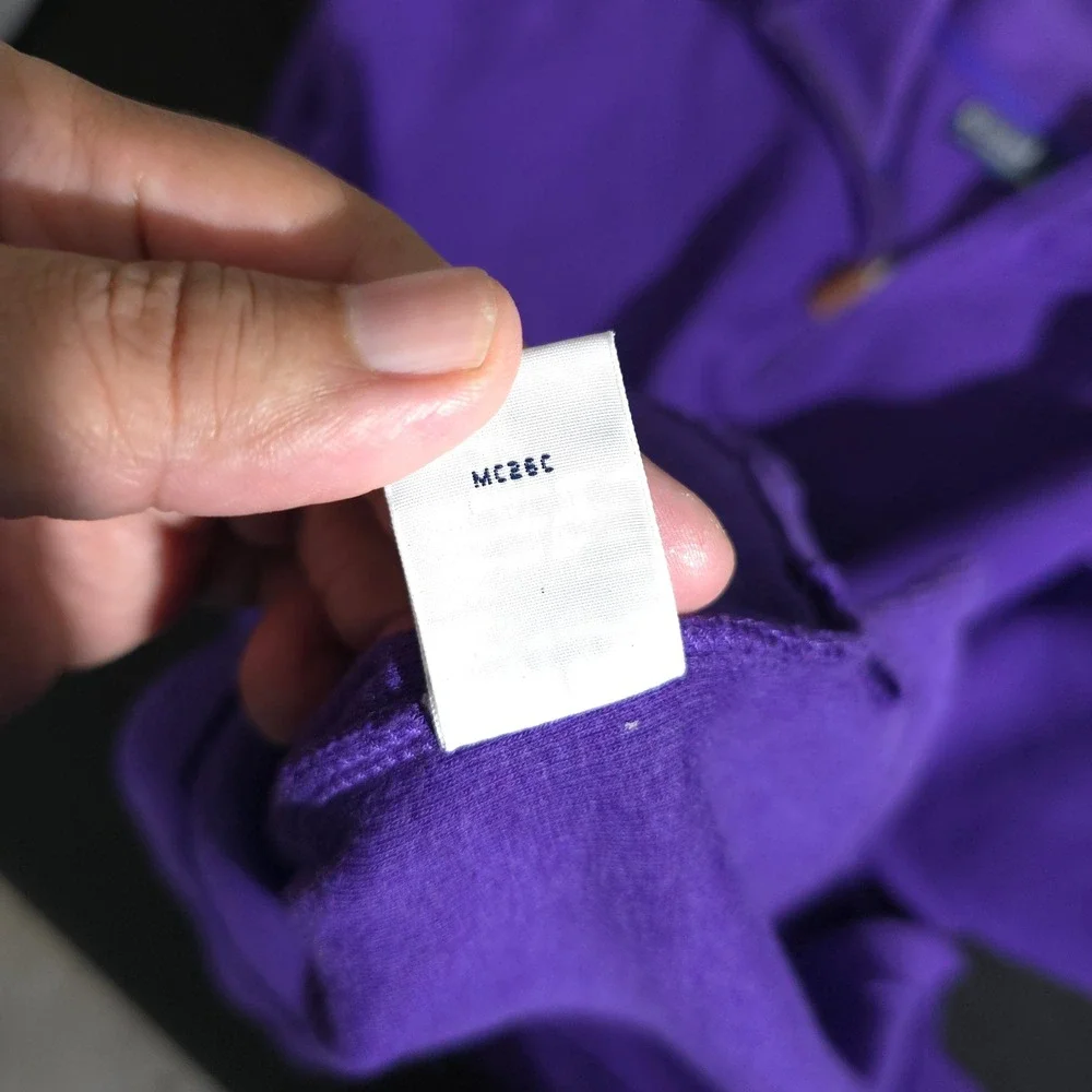 Polo Ralph Lauren Quarter Zip Mens XL Purple Green Pony Mock Neck Cotton Sweater